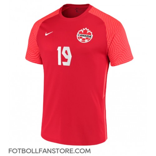 Kanada Alphonso Davies #19 Hemma matchtröja VM 2022 Kortärmad Billigt